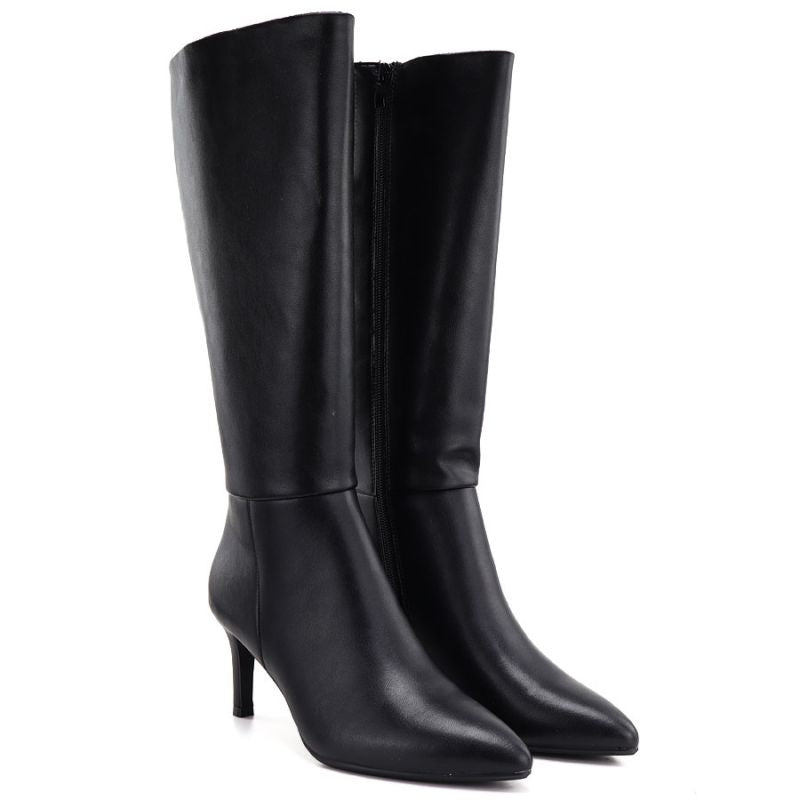 Women's leather boots with a high heel, insulated, black Sergio Leone KZ-30-S