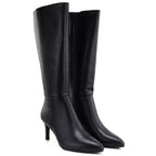 Women's leather boots with a high heel, insulated, black Sergio Leone KZ-30-S