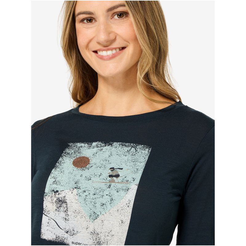 Women’s SUPER.NATURAL W SKI JUMP LS Long-Sleeve Shirt Navy