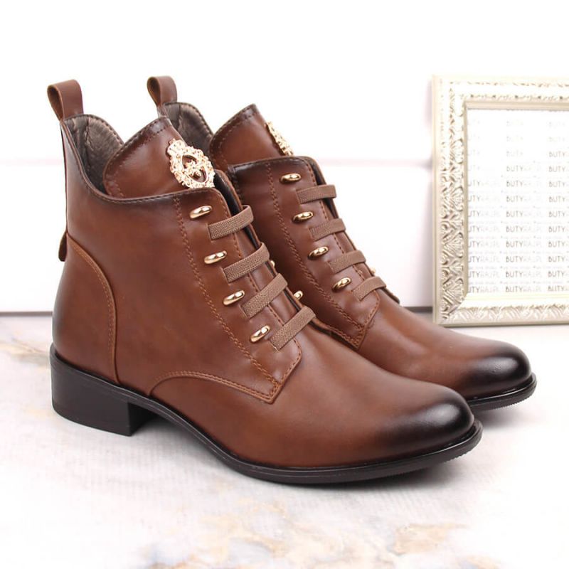 Insulated flat-heeled ankle boots Jezzi W JEZ412C brown Footwear/Outdoor/Jezzi Your Sports Performance