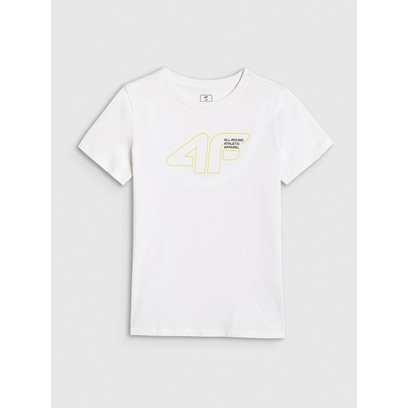 Boys' t-shirt with print 4F 4FJWAW25TTSHM2417-10S *Kategoria tymczasowa Your Sports Performance