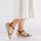 Rieker 61995-81 brown women's wedge sandals Rieker