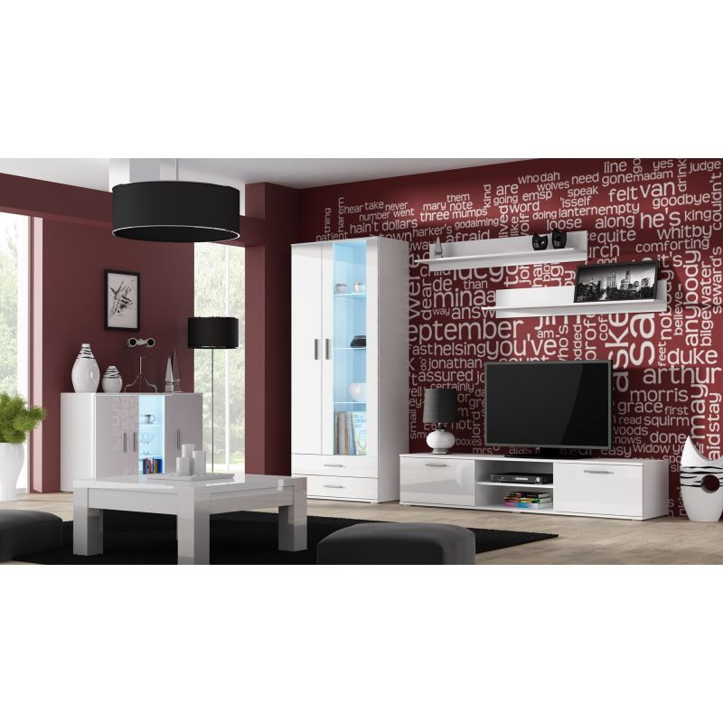 SOHO S6 2D2S display cabinet white/gloss white Bufety i witryny/Bufety i witryny na drewnianej podstawie Your Sports Performance