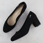 Black suede pumps with a block heel Sergio Leone PB178 Footwear Your Sports Performance