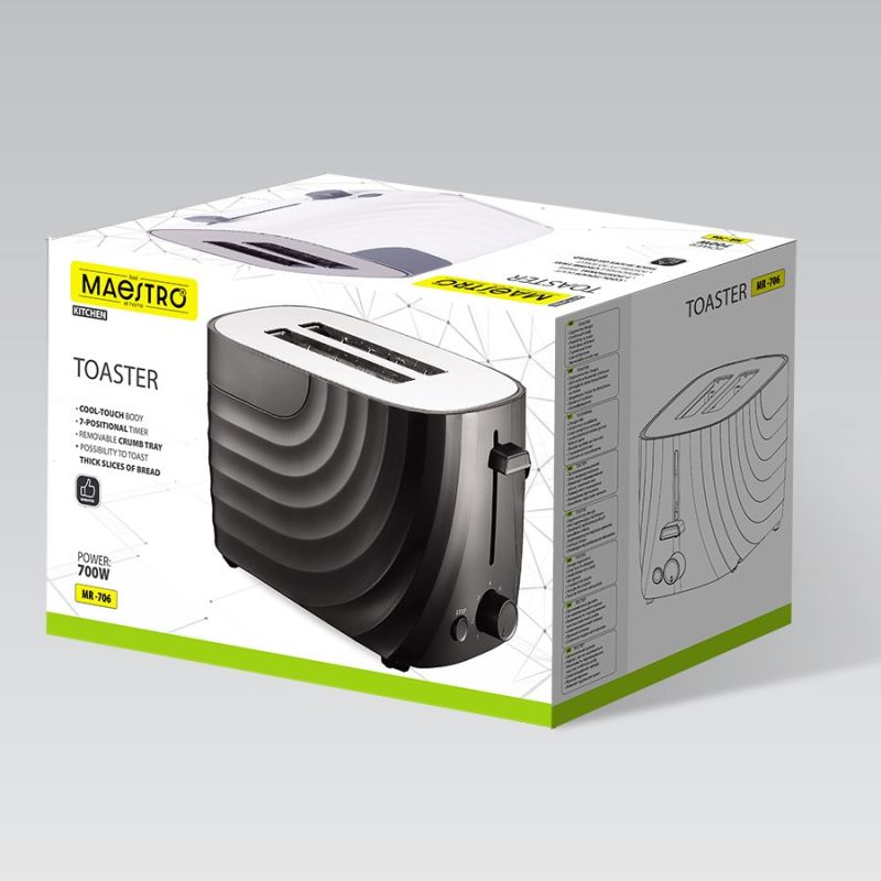 700W MR-706-BLACK MAESTRO toaster AGD - Produkty/Tostery Your Sports Performance