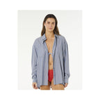 RIP CURL Women's Beach Days Pinstripe Shirt Blue