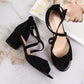 Sergio Leone W SK367A black block heel sandals