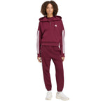 Women's adidas Essentials 3-Stripes French Terry Quarter-Zip Burgundy Sweatshirt KF8316