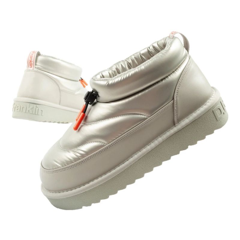 D.Franklin women's snow boots winter fashionable insulated ankle boots silver D.Franklin