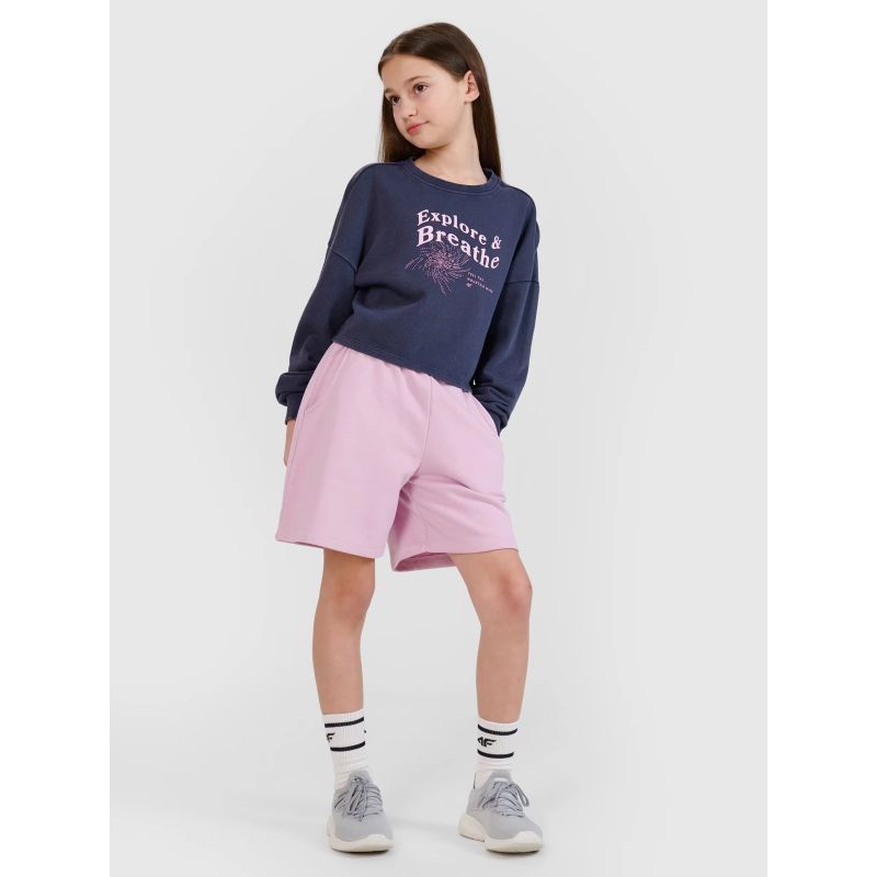 Girls' sweatshirt without a hood, 4F 4FJWSS25TSWSF1483-22S *Kategoria tymczasowa Your Sports Performance
