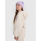 Girls' sweatshirt with hood, open, 4F 4FJRAW25TSWSF2294-11S *Kategoria tymczasowa Your Sports Performance