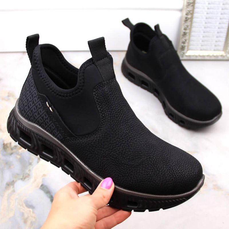 Rieker W RKR616 comfortable slip-on ankle boots, black Footwear/Lifestyle/Rieker Your Sports Performance
