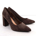 Chocolate suede pointed toe pumps Sergio Leone PB216 Footwear Your Sports Performance