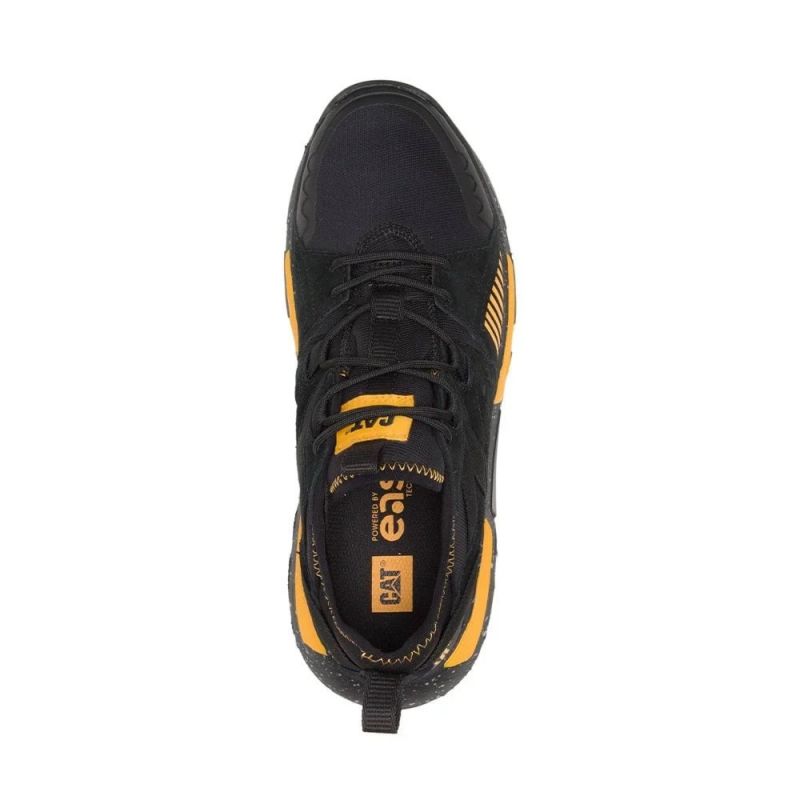 Cat Caterpillar Raider Sport Men's Suede Sneakers Black/Yellow (P724513) In preparation Your Sports Performance