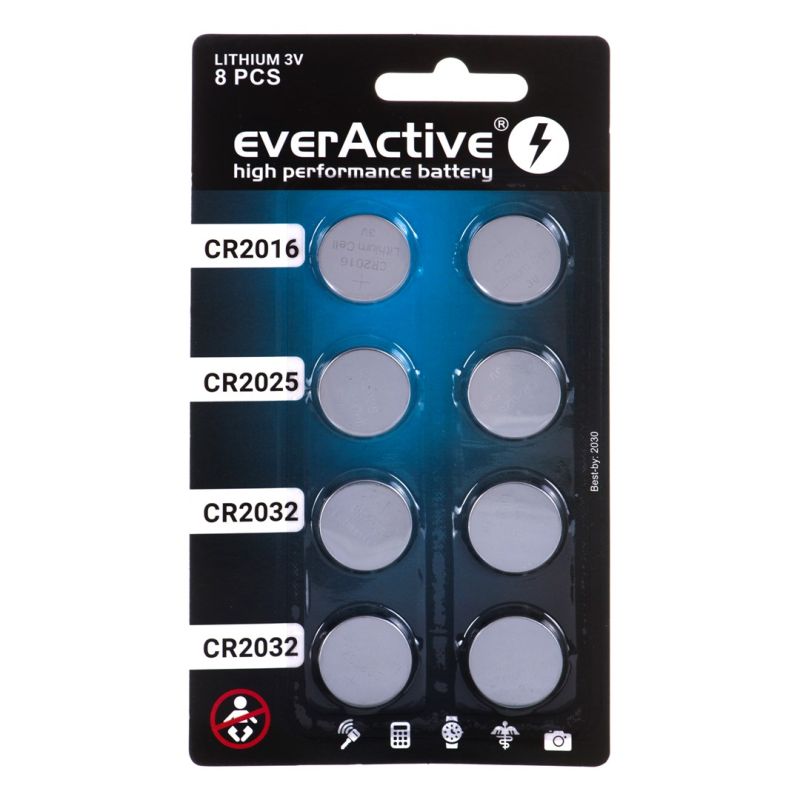 EVERACTIVE LITHIUM BATTERY PACK, 4X CR2032; 2X CR2025; 2X CR2016 CRMIX8BL Baterie, akumulatorki i ładowarki/Baterie Your Sports Performance