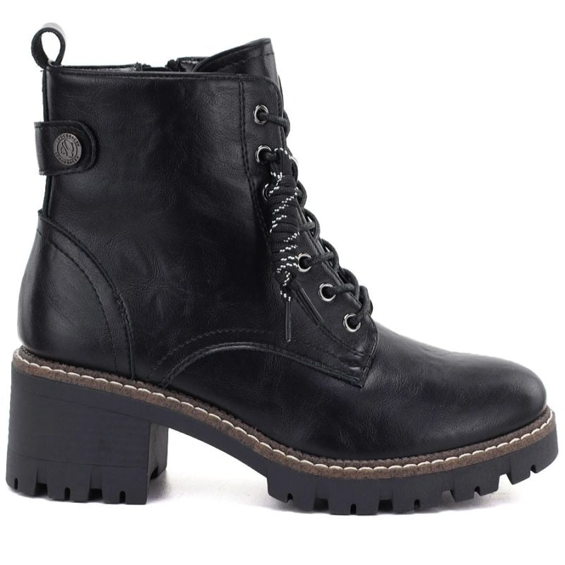 Women’s black leather block-heel ankle boots M.Daszyński OL77-3