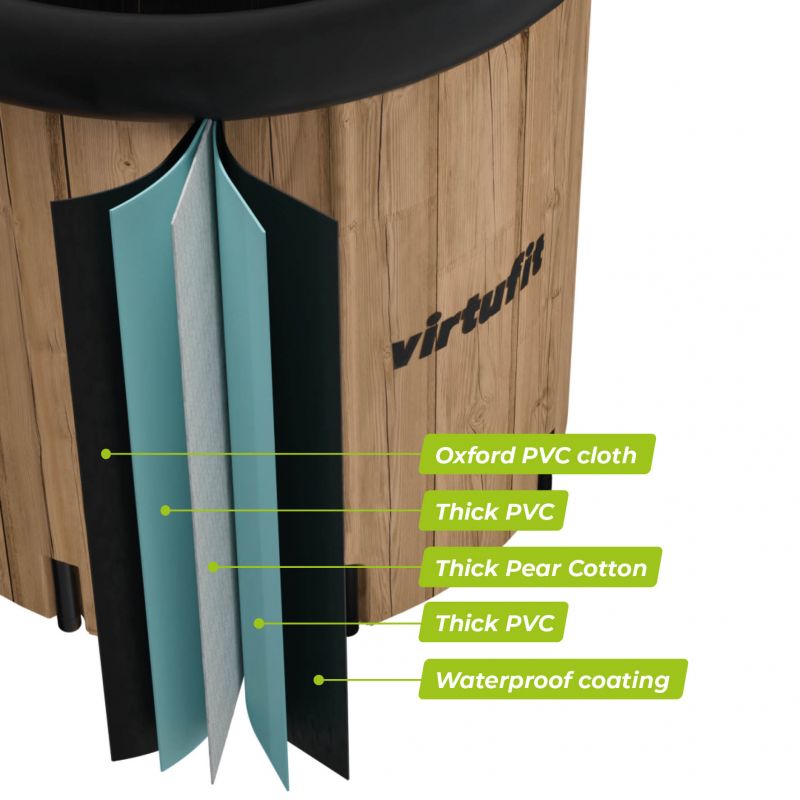 VIRTUFIT ICE BATH XXL - 375 LITERS - IMITATION WOOD - WITH ACCESSORIES In preparation Your Sports Performance
