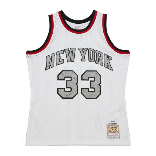 Mitchell &amp; Ness NBA Cracked Cement Swingman Jersey Knicks 1991 Patrick Ewing M TFSM5934-NYK91PEWWHIT Clothing/Lifestyle/T-shirts/Mitchell & Ness Your Sports Performance