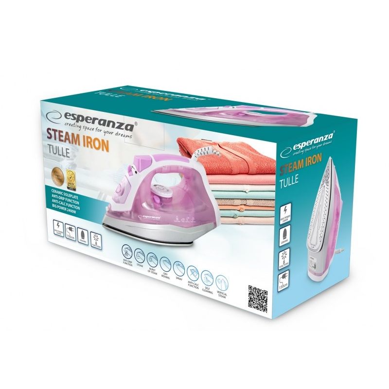 Esperanza TULLE EHI004 steam iron (2400W; white) AGD - Produkty/Żelazka i generatory pary Your Sports Performance