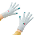 Women's winter telephone gloves with a snowman and a Christmas tree - green Hurtel