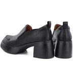 Women's black leather high-heeled shoes D&A S.Barski CR62-3525