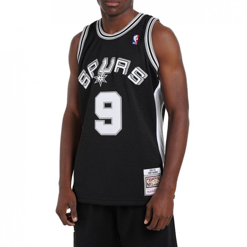 Mitchell &amp; Ness San Antonio Spurs NBA Swingman Jersey Spurs 2001 Tony Parker M SMJYLG19018-SASBLCK01TPA Clothing/Lifestyle/T-shirts/Mitchell & Ness Your Sports Performance