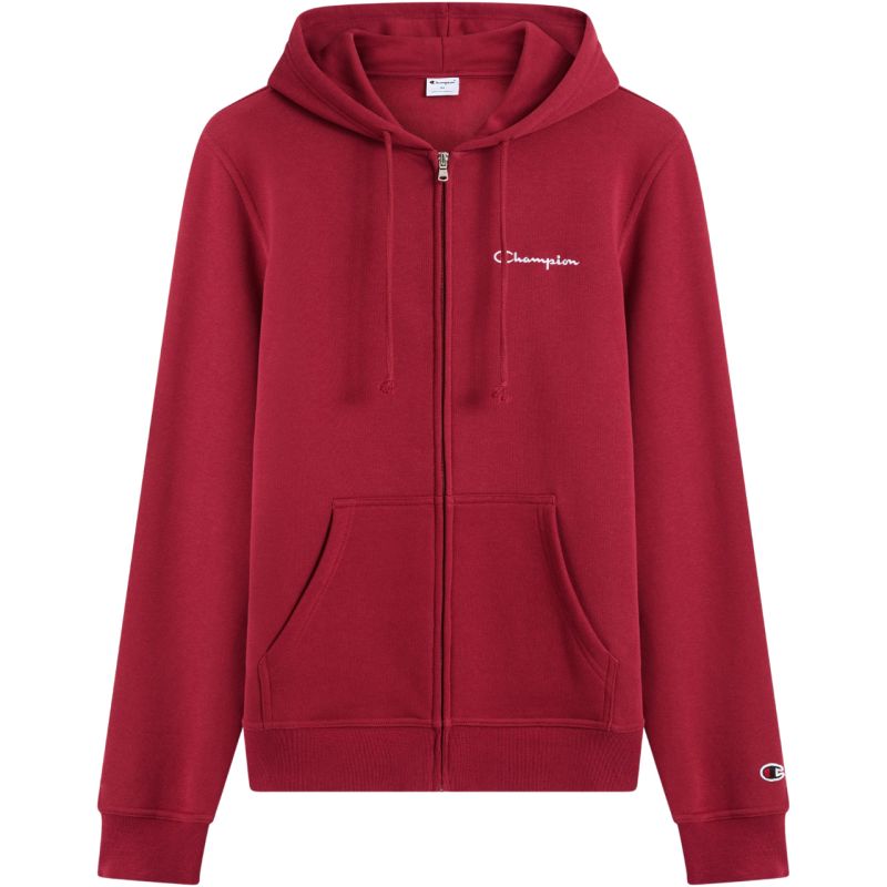 Men's Champion Hooded Full Zip Sweatshirt Red 221794 RS508