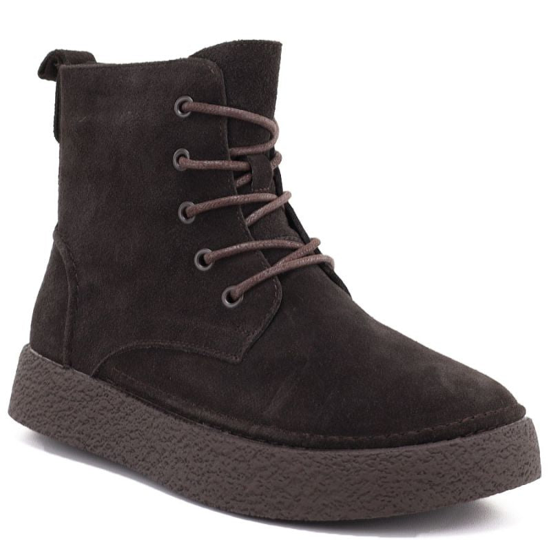 Women's leather ankle boots in chocolate suede Sergio Leone BT-30