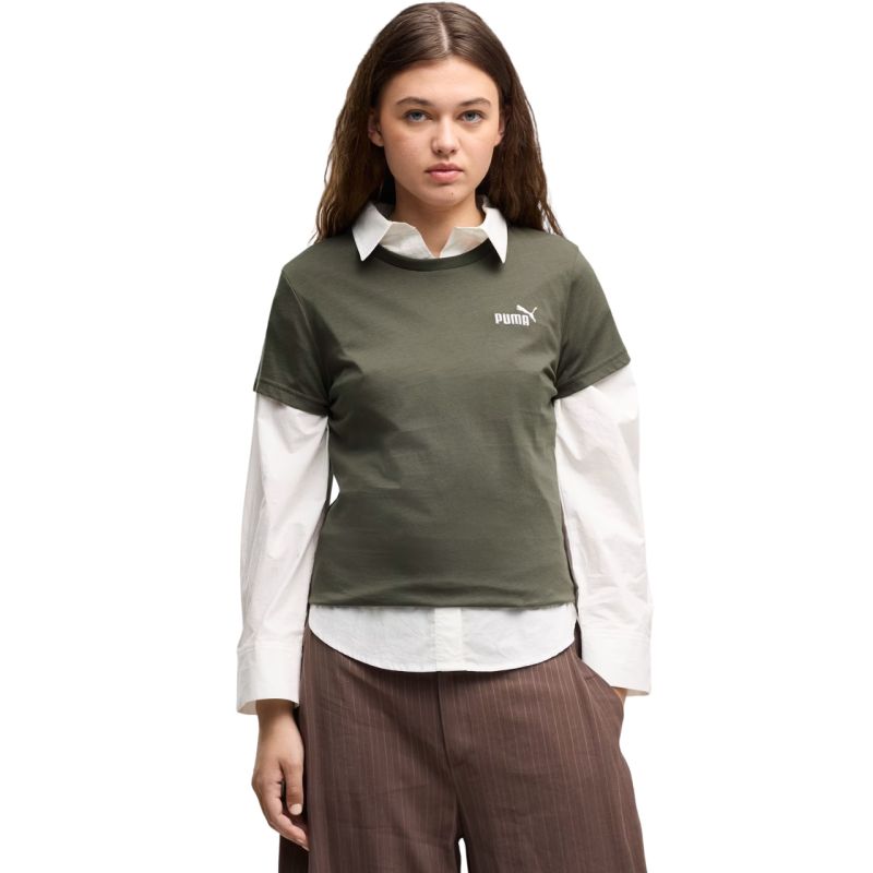 Women's Puma ESS Small No.1 Logo Tee(s) khaki 682373 69