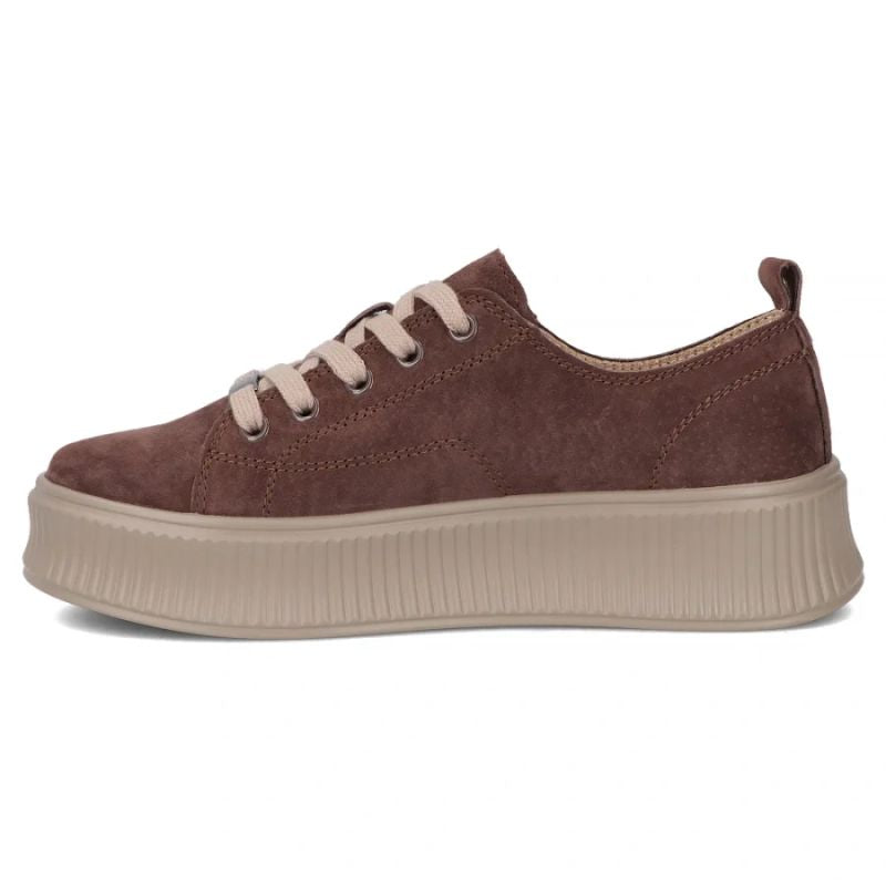 Women's brown leather sneakers on the platform Filippo DP7982