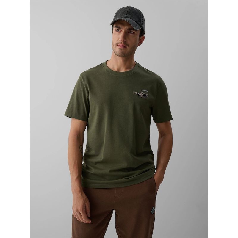 Men's regular printed T-shirt 4F 4FKAW26TTSHM4477-043S