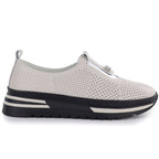 Women's leather openwork shoes on a beige platform S.Barski 7092 S.Barski