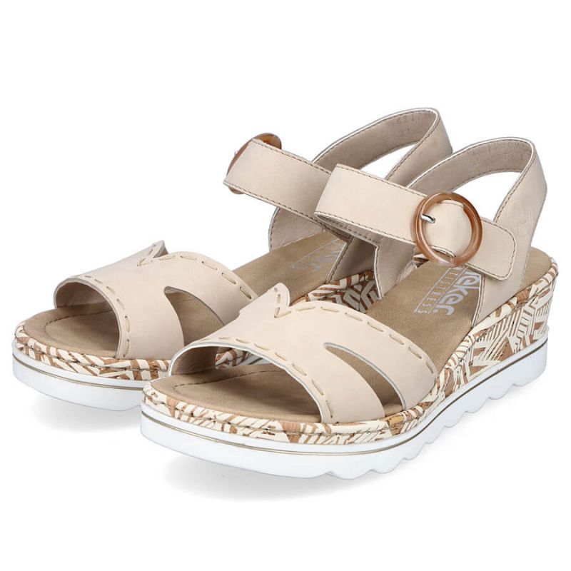 Comfortable wedge sandals Rieker W RKR595, beige Footwear/Lifestyle/Rieker Your Sports Performance