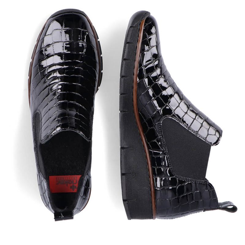 Rieker W R474 snakeskin leather ankle boots black Footwear/Lifestyle/Rieker Your Sports Performance