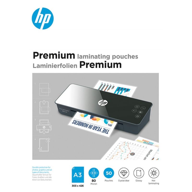HP PREMIUM A3 laminating foil 80 mic, 50 pcs. Urządzenia biurowe/Folie do laminacji Your Sports Performance