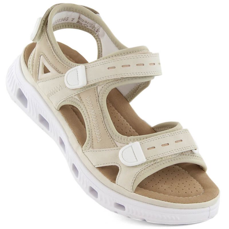 Comfortable Velcro sandals Rieker W RKR691 beige Footwear/Lifestyle/Rieker Your Sports Performance