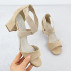 Women's slip-on sandals with a block heel, beige Filippo DS6920 Footwear Your Sports Performance