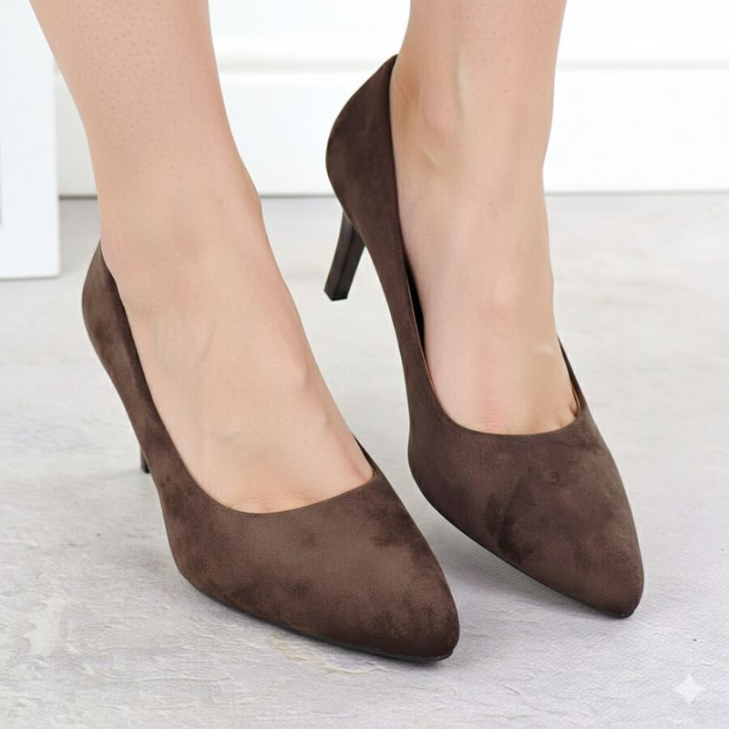 Chocolate suede women's pumps, Sergio Leone 1336 Footwear Your Sports Performance