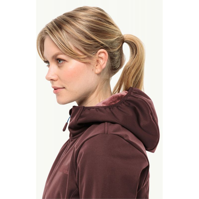 Jack Wolfskin Windhain Hoody W women's softshell jacket with hood, red (1307481_2866) In preparation Your Sports Performance