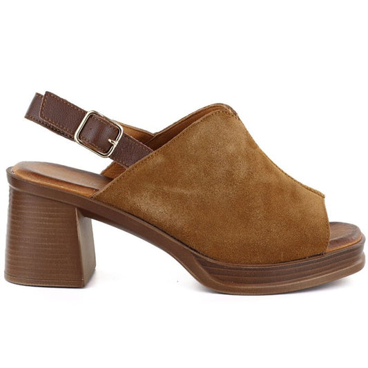 Women's leather suede high-heeled sandals Vinceza 26-39995 Vinceza