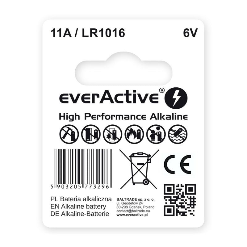 EVERACTIVE CAR REMOTE CONTROL BATTERY 11A LR1016 MN11 BLISTER 1 PCS 11ABL1 Baterie, akumulatorki i ładowarki/Baterie Your Sports Performance