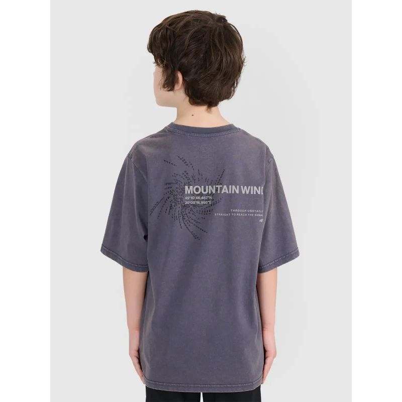 Boy's oversize printed T-shirt 4F 4FJWSS25TTSHM1879-22S 4f