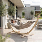 GARDEN HAMMOCK FOR 1 PERSON 200X100CM WITH SPREADER BAR ETHNO BLACK AND WHITE Home and Garden/Garden Your Sports Performance
