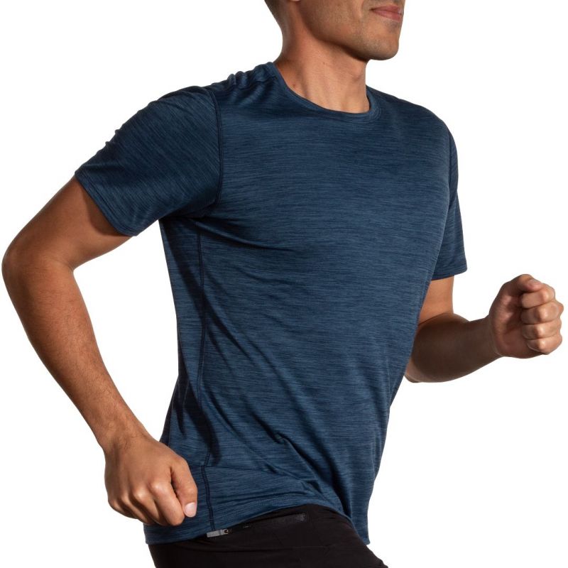 Men's Luxe Short Sleeve Running Shirt, Black Import z Brooks/Brooks/Koszulki Your Sports Performance