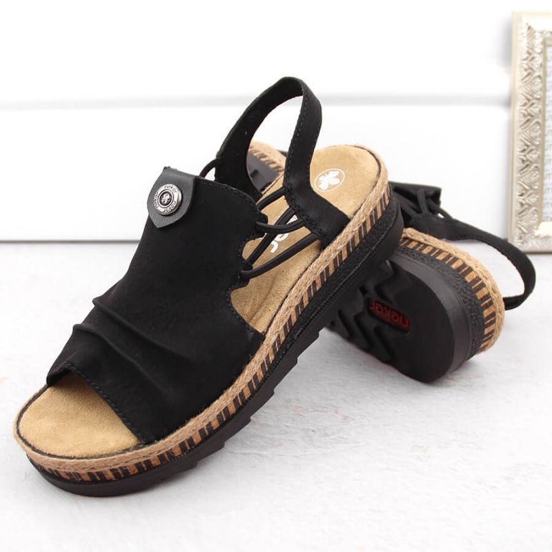 Comfortable Rieker W RKR677 black sandals Footwear/Lifestyle/Rieker Your Sports Performance