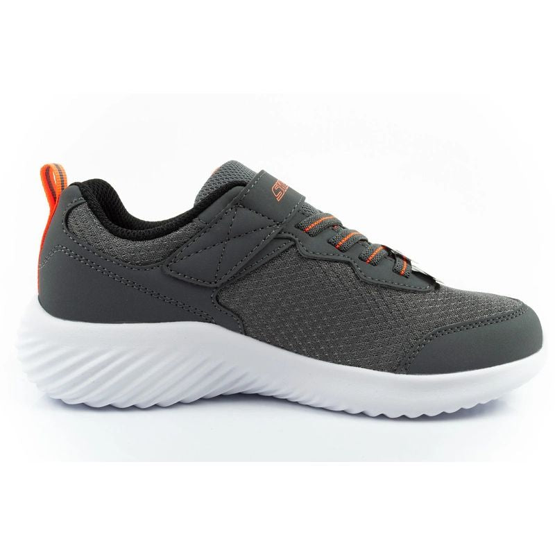 Skechers Bounder children's sports shoes with Velcro, lightweight, fashionable gray Skechers