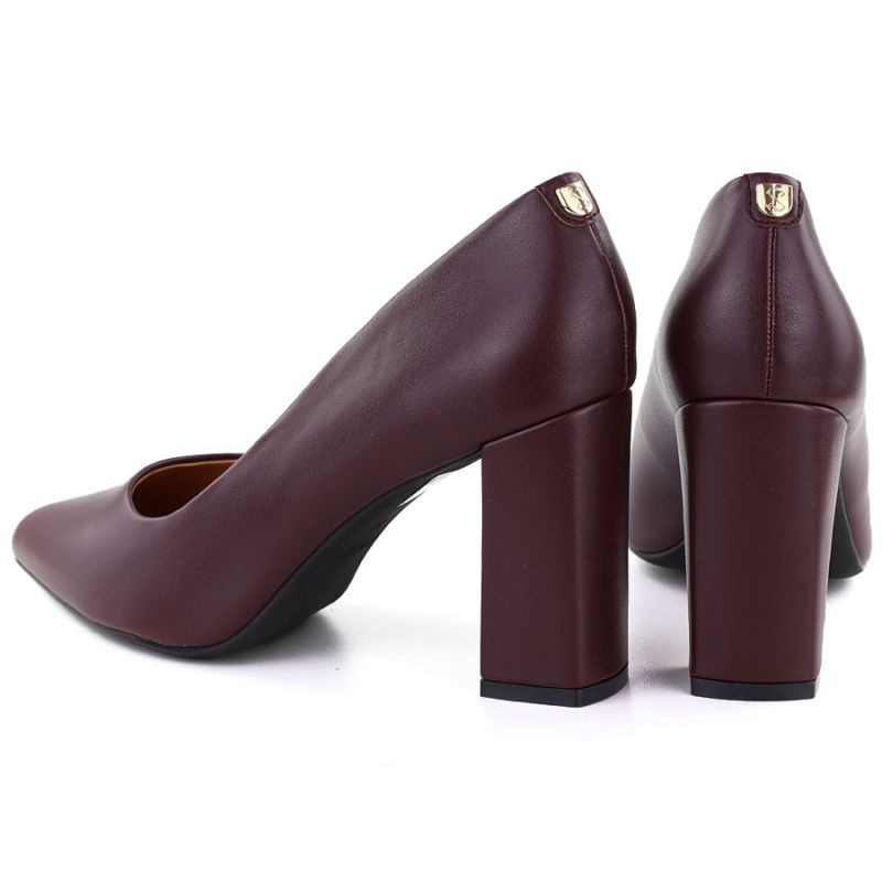 Burgundy suede pointed toe pumps Sergio Leone PB216 LEONE