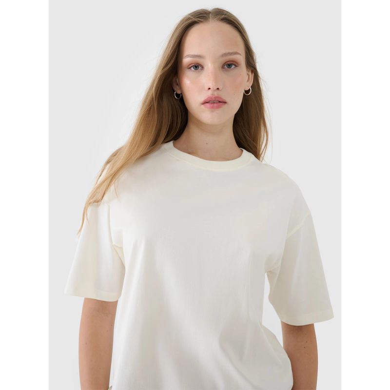 Women's oversize plain T-shirt 4F 4FRSS25TTSHF2694-11S *Kategoria tymczasowa Your Sports Performance