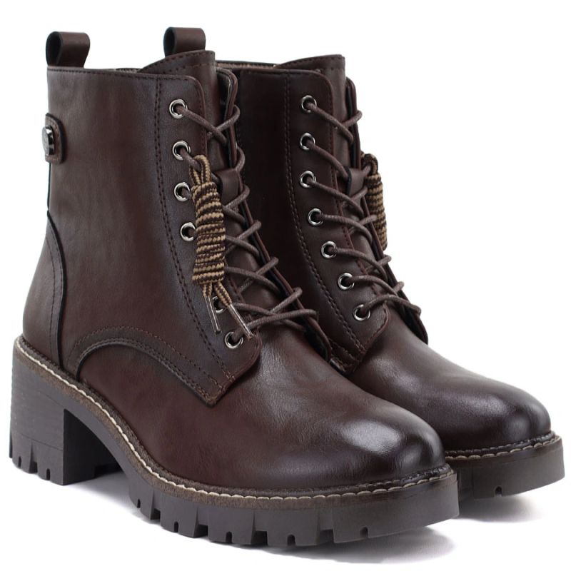 Brown Women’s Leather Block-Heel Ankle Boots M.Daszyński OL77-3