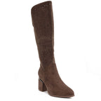 Women's openwork brown high-heeled boots S.Barski HY62-8122